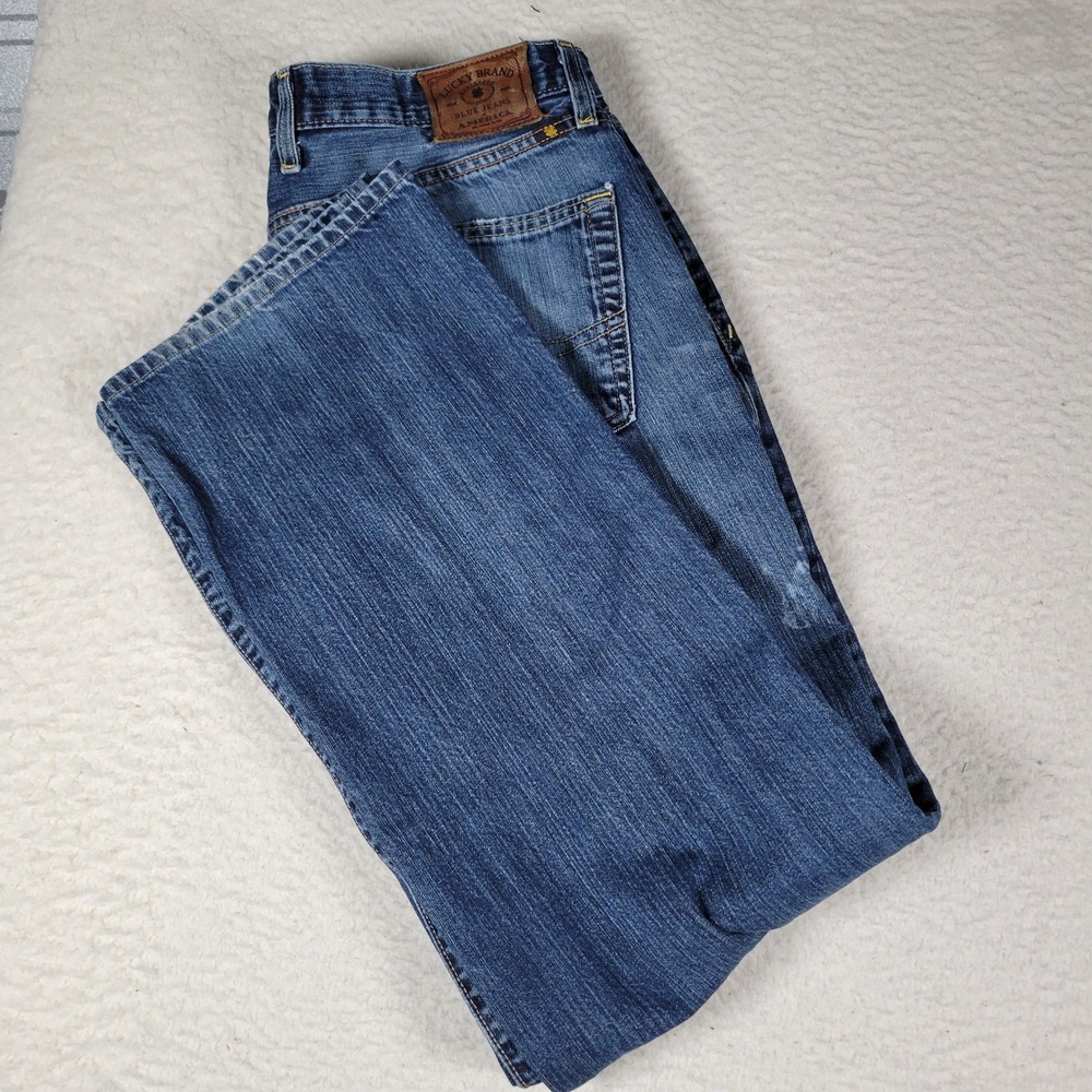 Lucky Brand Jeans Mens Size 35 (34x32)Blue Straight Leg Medium Wash Denim Pants